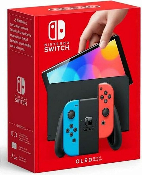 Nintendo Switch OLED Azul e Vermelho Neon
