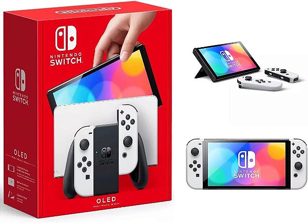 Nintendo switch oled branco desbloqueado semi novo