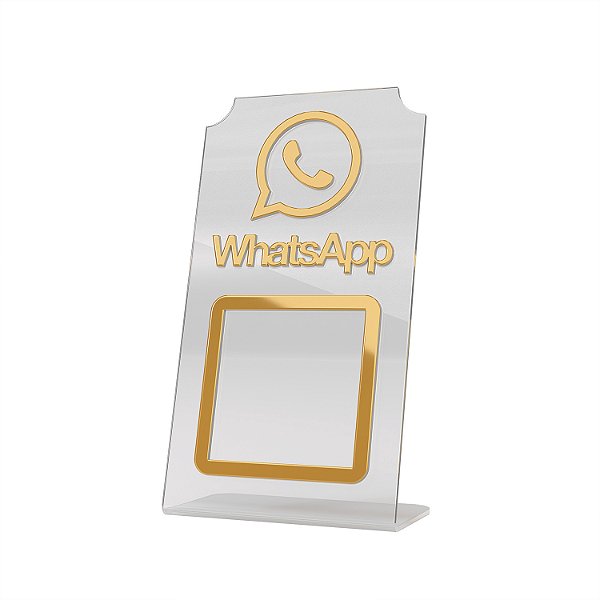 Placa Qr Code Display Mesa Balcão Acrílico Whatsapp