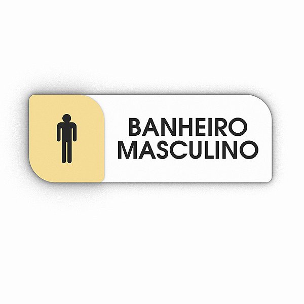 Placa Porta Sinalização Banheiro Masculino Acrílico