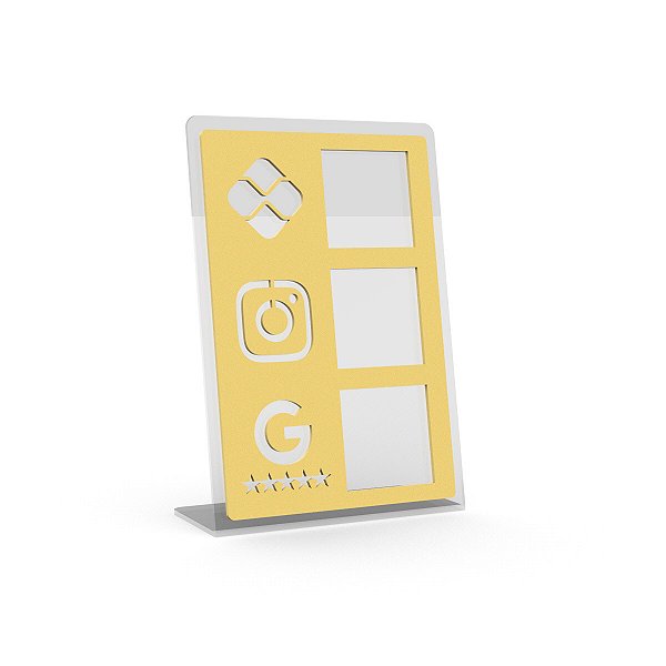 Placa 3 Qr Code Display Mesa Balcão Acrílico Pix Instagram Google