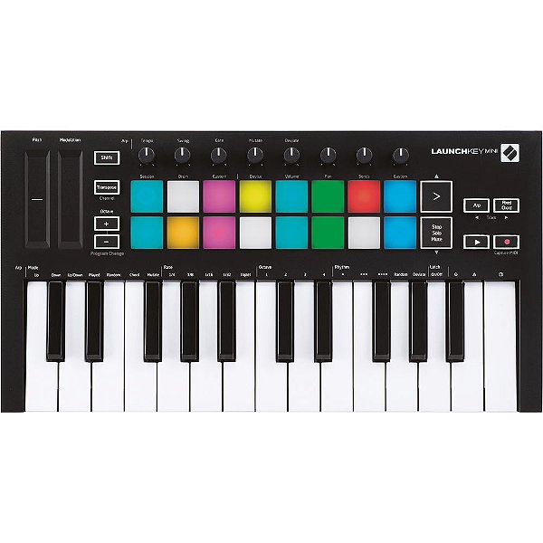 Teclado Controlador Novation Launchkey Mini com 25 Teclas Mk3 Midi Usb