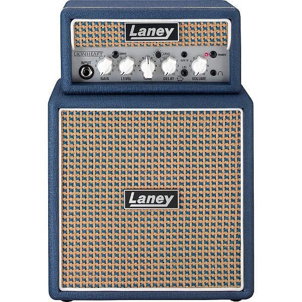 Combo portátil com pilhas para guitarra Laney MINISTACK-LION 6W com drive, delay e conexão LSI
