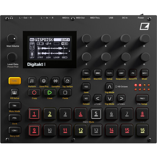 Elektron Digitakt II Bateria Digital de 16 Vozes e Sampler