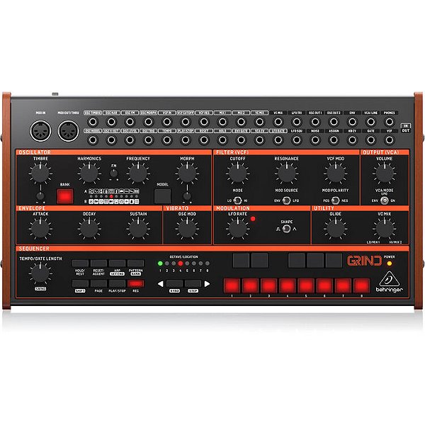 Sintetizador Híbrido Behringer GRIND Semi-Modular com 24 Motores de Som