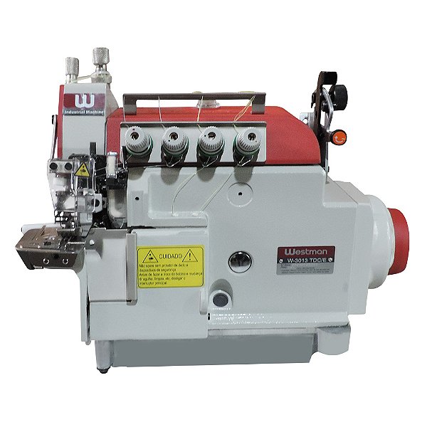 Máquina De Costura Industrial Overlock Cilíndrica Ponto Cadeia com Transporte Superior W-3013 TDC/E