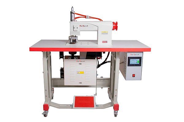 Máquina Reta ultrassônica com rolete Pneumática para Unir Tecidos