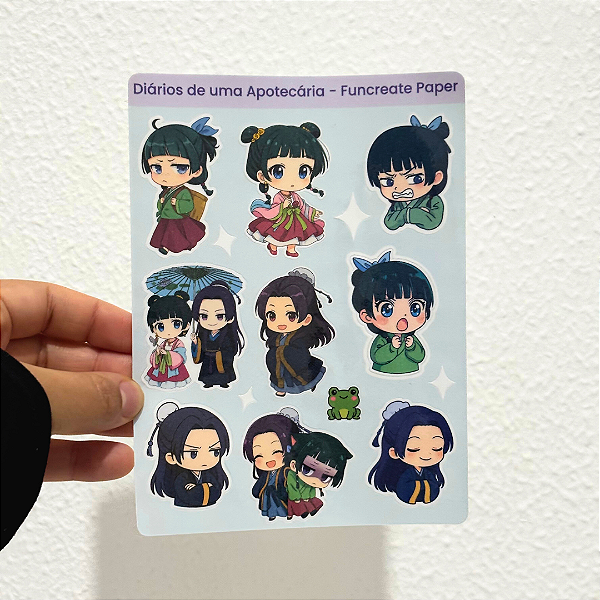 Stickers Diários de Uma Apotecária - Cartela de Adesivo