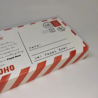 10un. Caixa 01 Barra Chocolate 250g ou 260g - Postal de Natal
