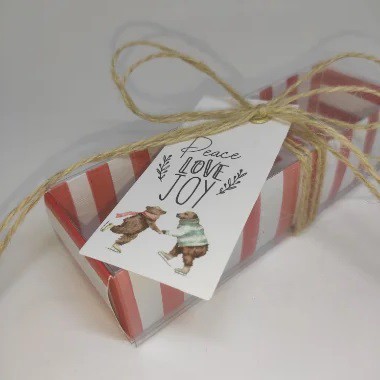 10un. Caixa 04 doces Gaveta Acetato - Christmas Ted