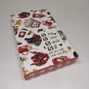 10un. Caixa 01 Barra Chocolate 300g - Desejos de Natal