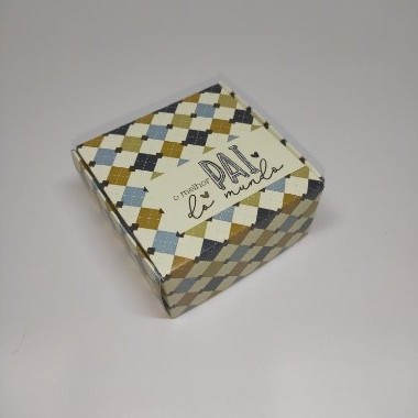 10un. Caixa 04 doces Basculante - Xadrez Vintage