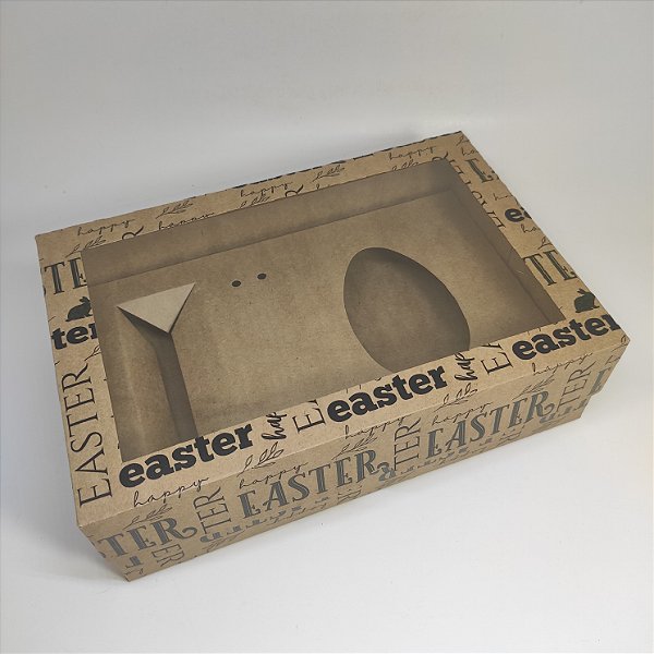 10un. Caixa 01 Ovo de Colher 250g ou 150g + Doce Visor - Kraft Happy Easter