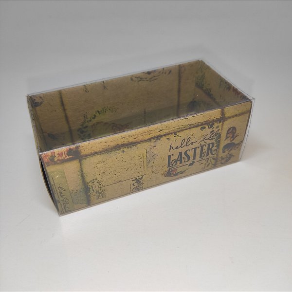 10un. Caixa 02 doces Gaveta Acetato - Kraft Vintage Easter