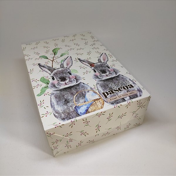 10un. Caixa Kit Confeiteiro Ovo Fechado - Couple Bunny EPF