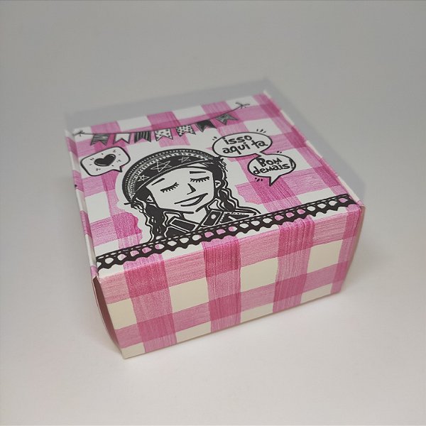 10un. Caixa 04 doces Basculante - Cactos Rosa