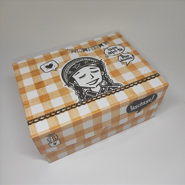 10un. Caixa Presente MD - Cactos Laranja