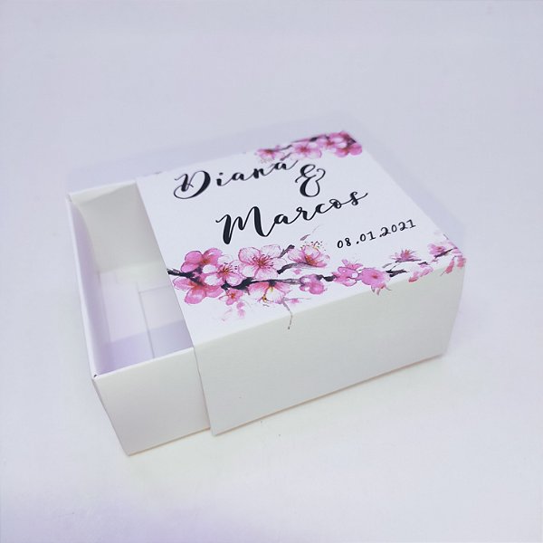 10un. Caixa 01 Bem Casado ou Flor de Sakura - Flower Marsala
