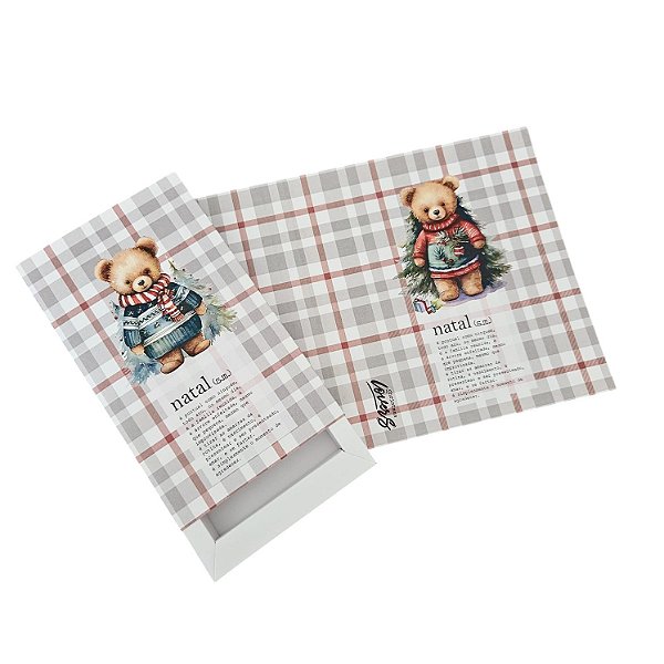 10un. Caixa 01 Barra Chocolate 100g - Urso de Natal