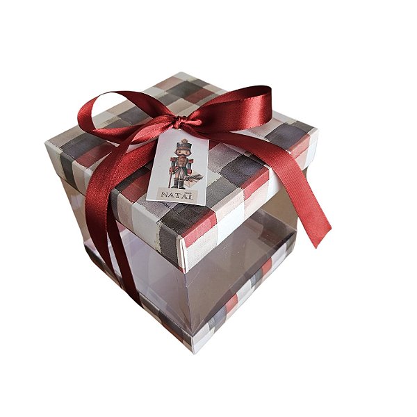 10un. Caixa Panetone MD Acetato tampa dupla - Doce Natal