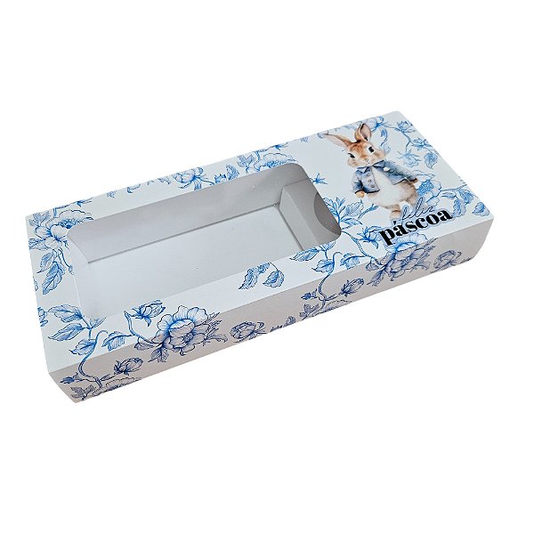10un. Caixa Borda 12 doces Gaveta Visor com Berço - Blue Easter