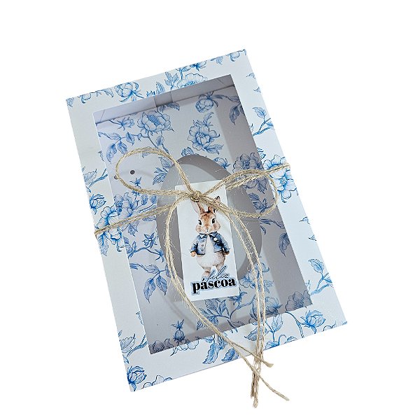 10un. Caixa 01 Ovo de Colher 500g ou 350g Visor  Blue Easter
