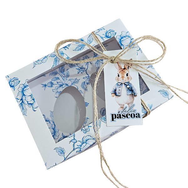 10un. Caixa 02 Ovos de Colher 100g Visor - Blue Easter