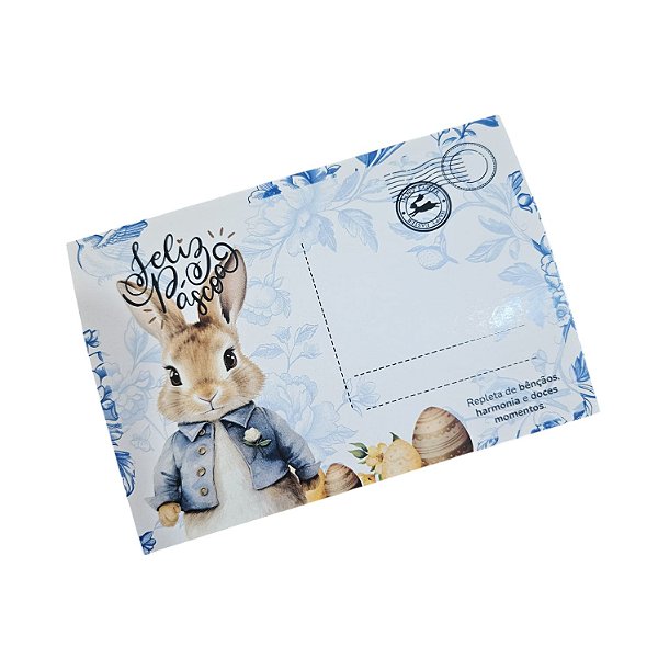 10un. Cartão de Páscoa  - Blue Easter