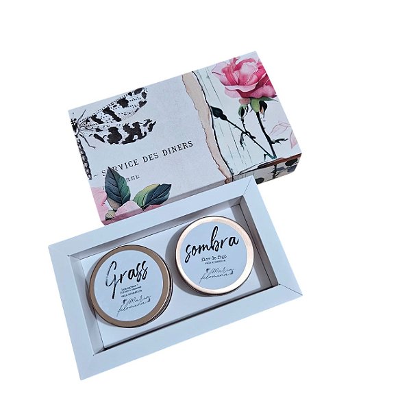 10un. Caixa para 2 latinhas de vela de 90 ml - Floral