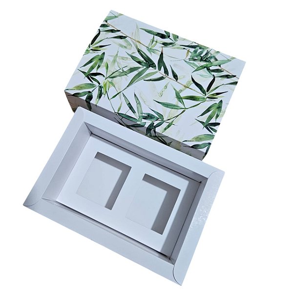 Caixa Borda para 2 Velas - Patê - Bamboo