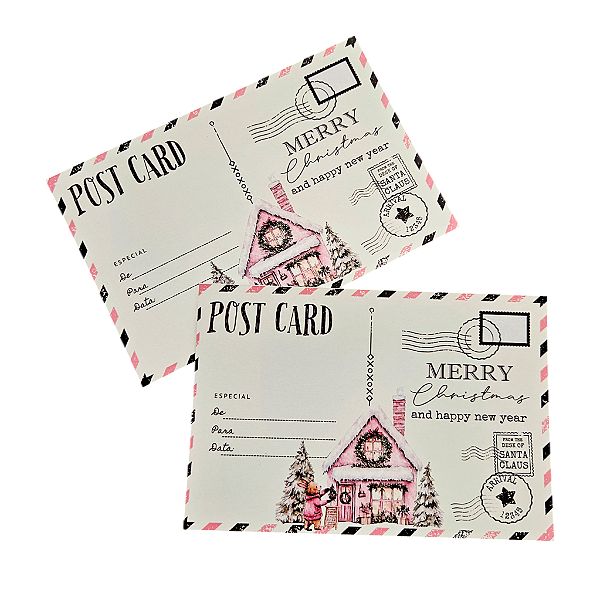 10un. Cartão de Natal - Rabbit and Bear