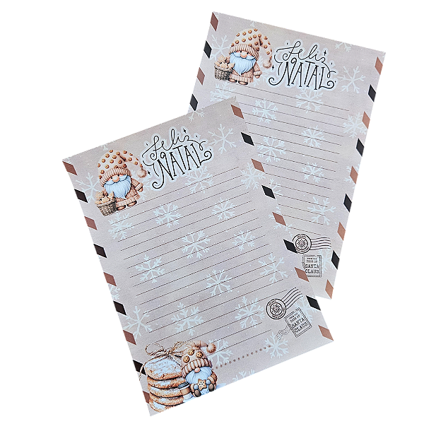 20un. Papel de Carta Timbrado - Ginger