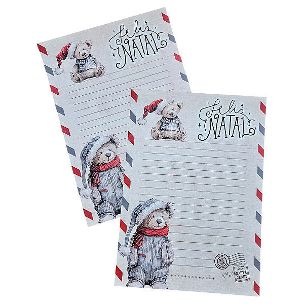 20un. Papel de Carta Timbrado - Tree Bear