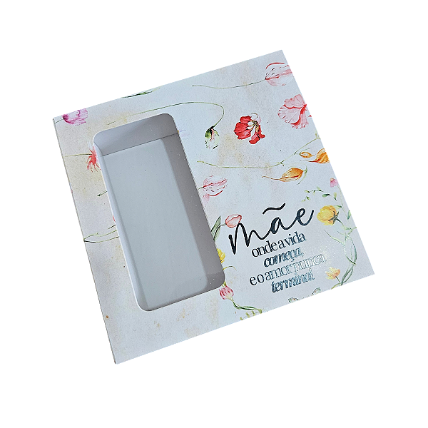 10un. Caixa Borda 09 doces Gaveta Visor - Flores Amarelas