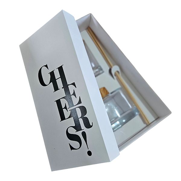 Caixa encaixe para 1 vela whisky e 1 difusor de 200ml - SEM O VIDRO - Cheers