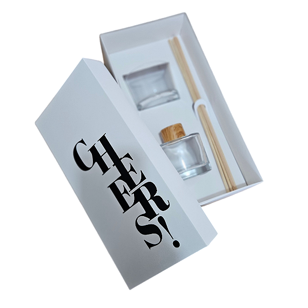 Caixa encaixe para 1 vela pote patê e 1 difusor de 100 - SEM O VIDRO - Cheers