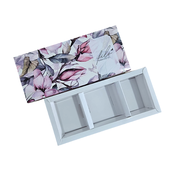 10un. Caixa para 3 velas de 70g - Flores de Primavera