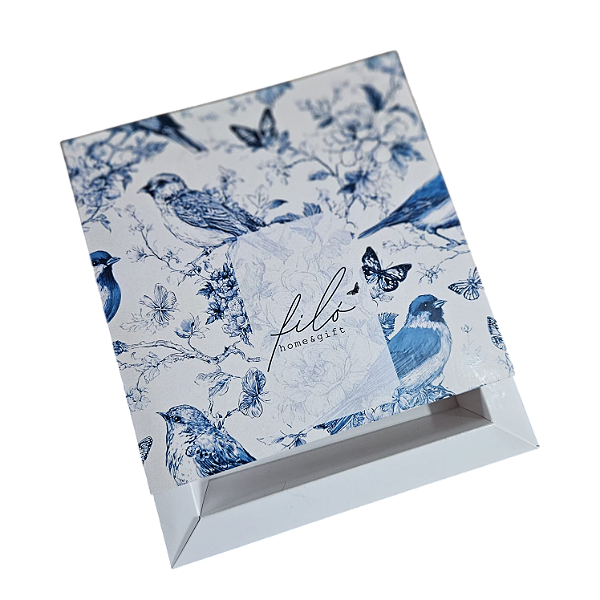 10un. Caixa Borda 09 doces Gaveta - Birds Blue 2