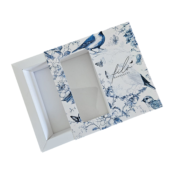 10un. Caixa Borda 09 doces Gaveta Visor - BIrds Blue 2