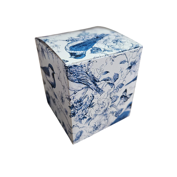 10un. Caixa 01 Vela GD com berço - Birds Blue 2