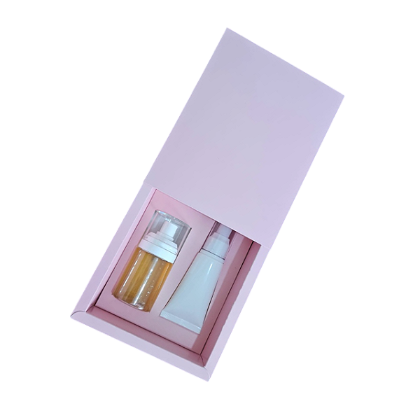 Caixa Borda para 1 mini body splash + creme - Rosa
