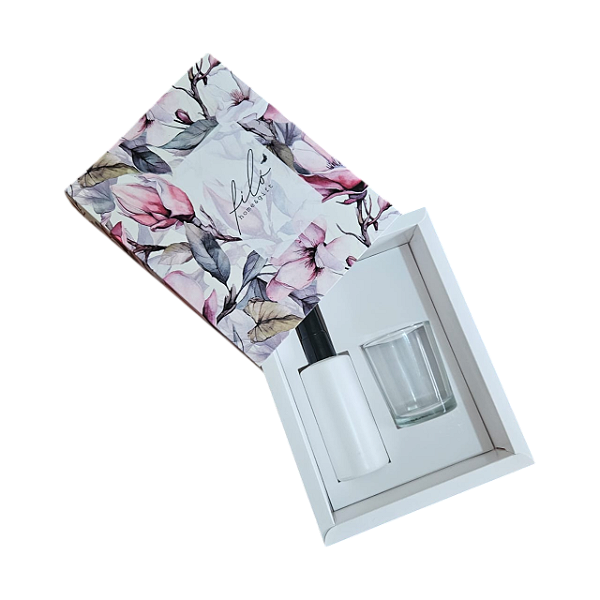 Caixa Borda para 1 mini home spray 60ml+ 1 vela 70gr - Flores de Primavera