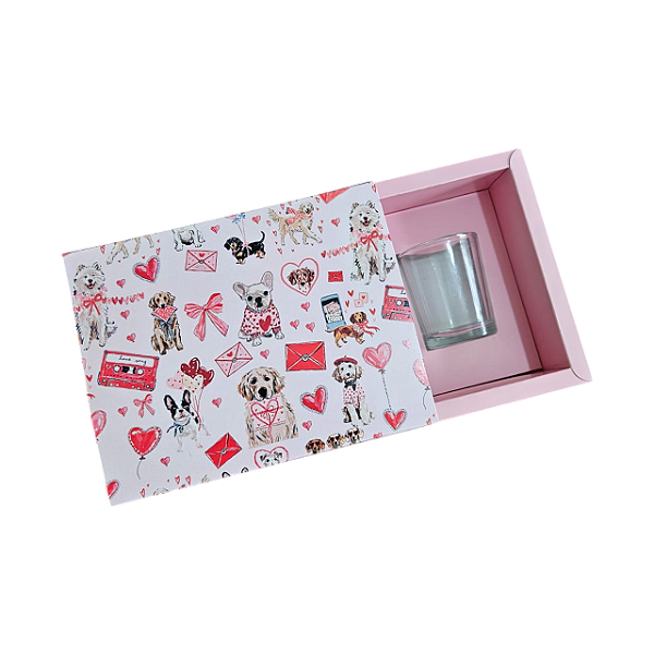 Caixa Borda para 2 velas de 70g - Love Pet