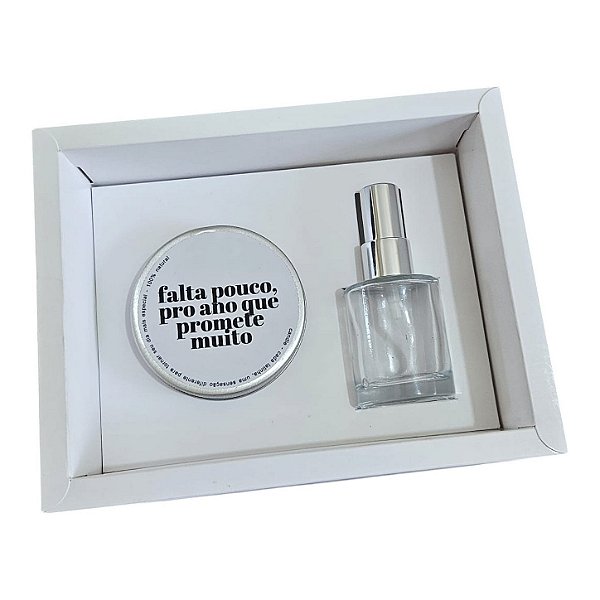 10 Caixa Borda para 1 latinha de 100g e 1 difusor de 30ml - Branca