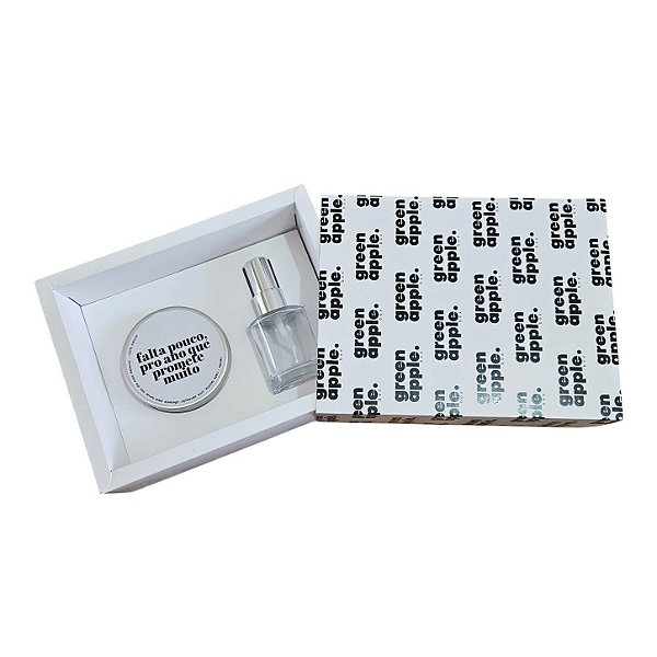 Caixa Borda para 1 vela na lata de 100g + 1 home spray de 30ml - Personalize