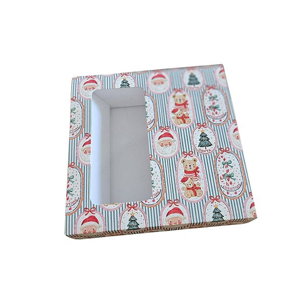 10un. Caixa Borda 09 doces Gaveta Visor - Funny Christmas