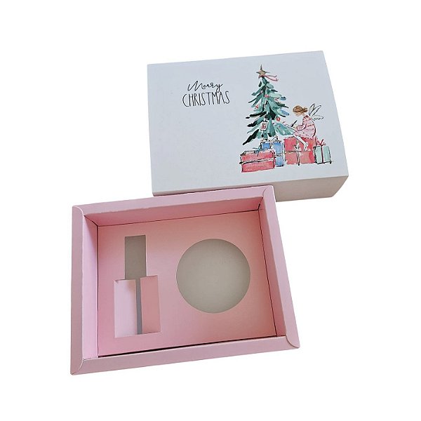 10 Caixa Borda para 1 latinha de 100g e 1 difusor de 30ml - Anjo Rosa