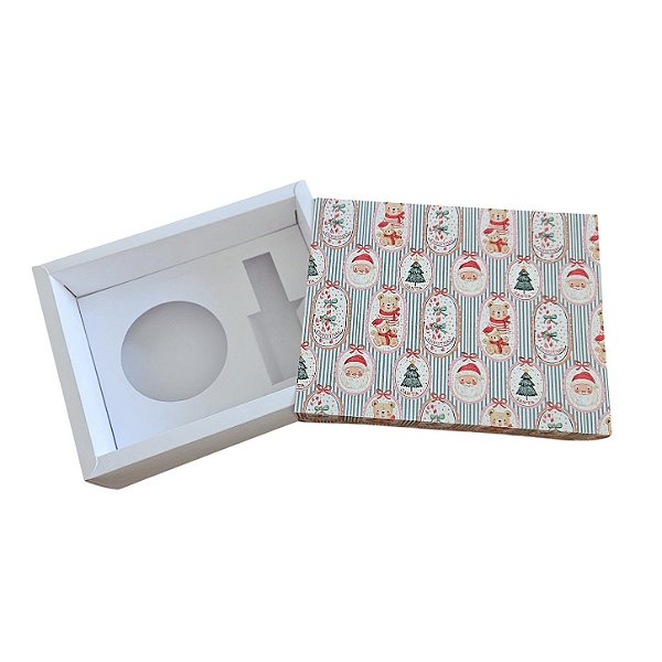 10 Caixa Borda para 1 latinha de 100g e 1 difusor de 30ml - Funny Christmas