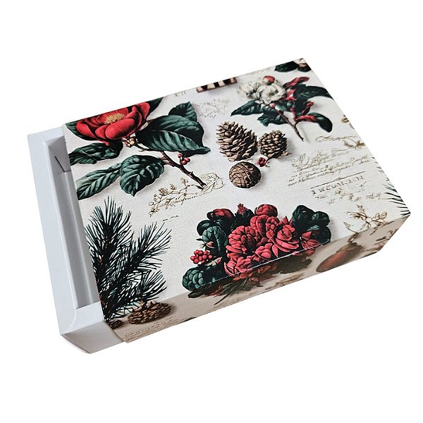 Caixa Borda para 2 velas de 70g - Pinhas RED