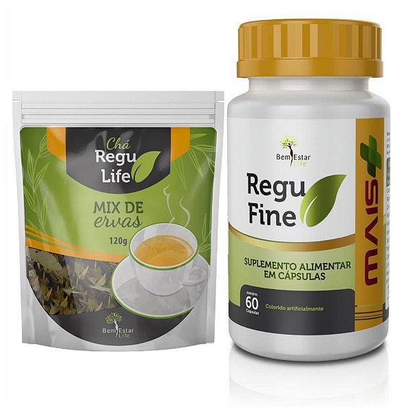 Regu Fine MAIS e Chá Regu Life Bem Estar Life